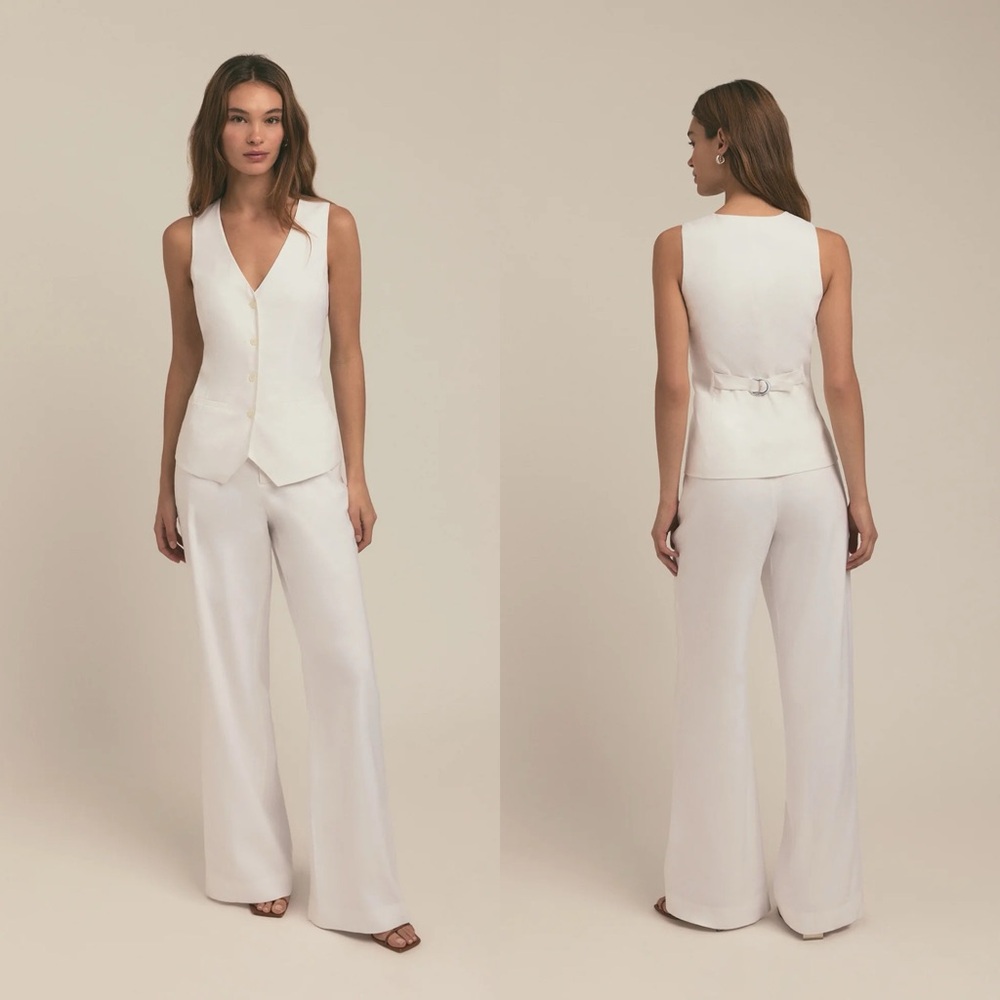 NWT Favorite Daughter The Jones Linen Vest White S